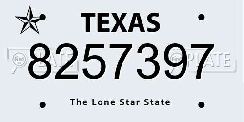 8257397 Texas License Plate