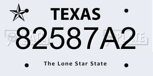 82587A2 Texas License Plate