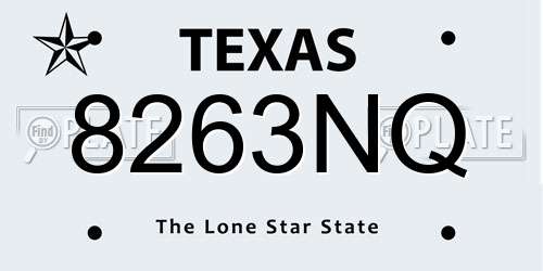 8263NQ Texas License Plate