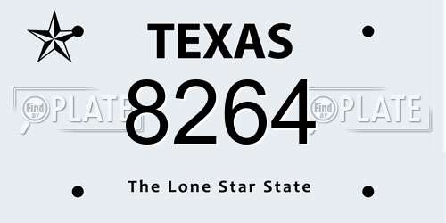 8264 Texas License Plate