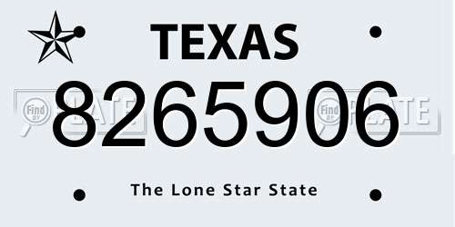 8265906 Texas License Plate