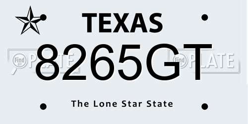 8265GT Texas License Plate