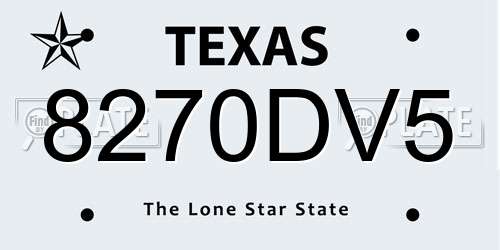 8270DV5 Texas License Plate