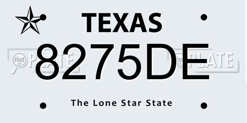 8275DE Texas License Plate