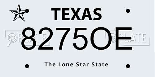 8275OE Texas License Plate