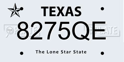 8275QE Texas License Plate