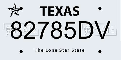 82785DV Texas License Plate