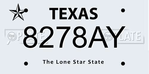 8278AY Texas License Plate