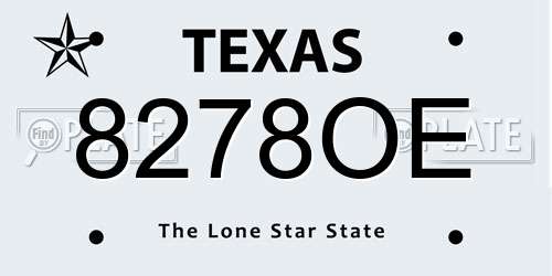 8278OE Texas License Plate
