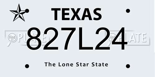 827L24 Texas License Plate