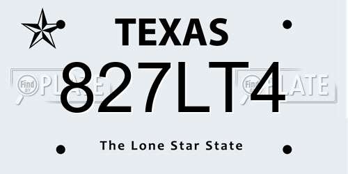 827LT4 Texas License Plate