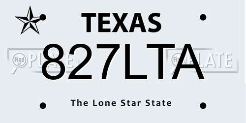 827LTA Texas License Plate