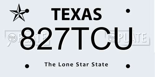 827TCU Texas License Plate
