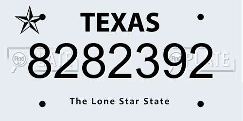 8282392 Texas License Plate