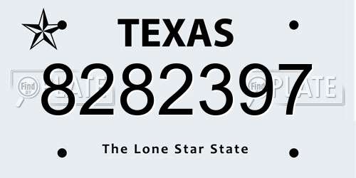 8282397 Texas License Plate
