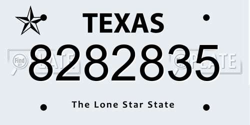 8282835 Texas License Plate