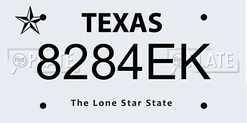8284EK Texas License Plate