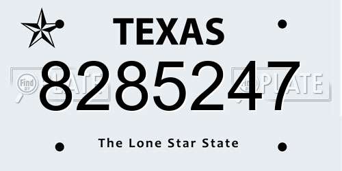 8285247 Texas License Plate