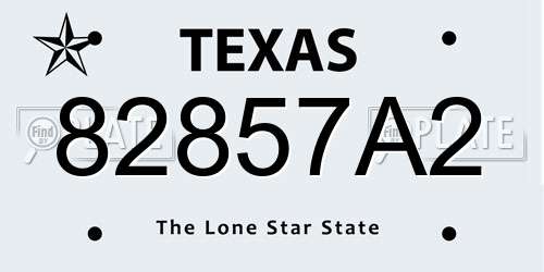 82857A2 Texas License Plate