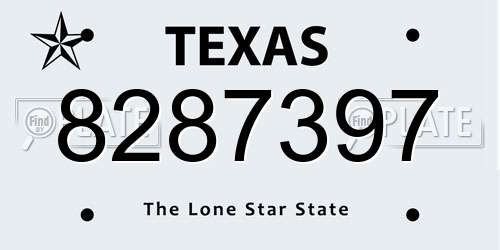 8287397 Texas License Plate
