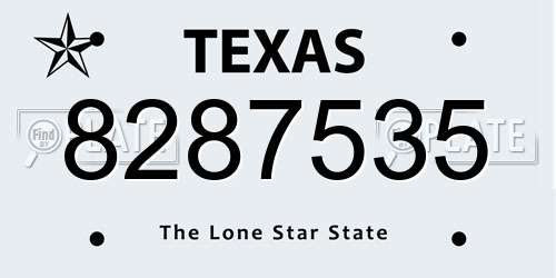 8287535 Texas License Plate