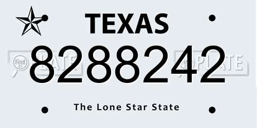 8288242 Texas License Plate