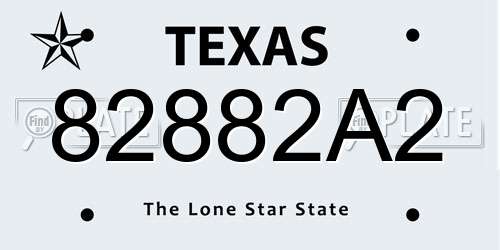 82882A2 Texas License Plate