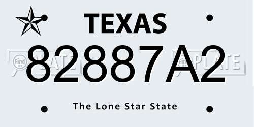 82887A2 Texas License Plate