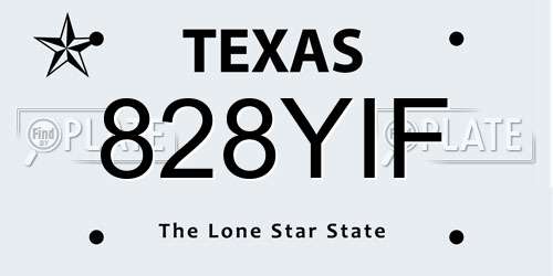 828YIF Texas License Plate
