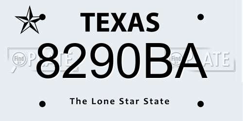 8290BA Texas License Plate