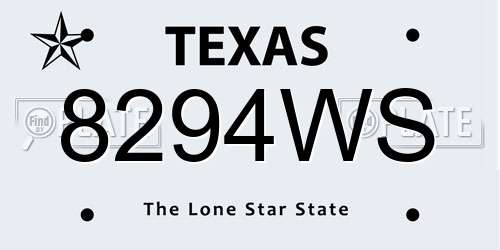 8294WS Texas License Plate