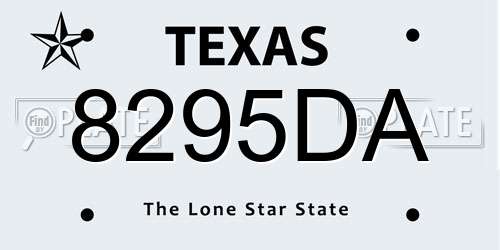 8295DA Texas License Plate