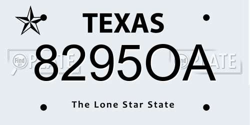 8295OA Texas License Plate