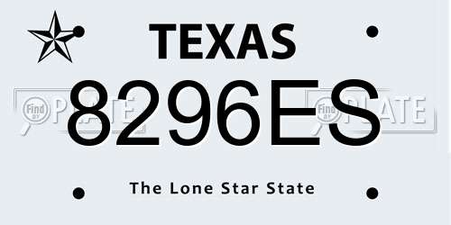8296ES Texas License Plate