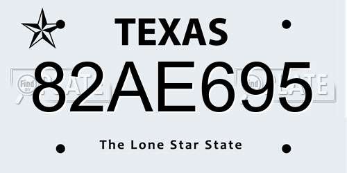 82AE695 Texas License Plate