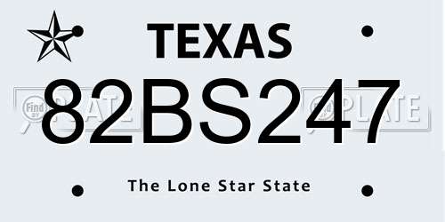 82BS247 Texas License Plate