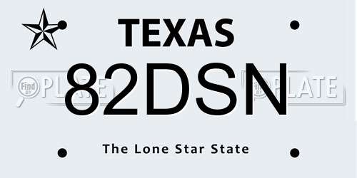 82DSN Texas License Plate