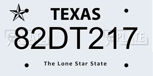 82DT217 Texas License Plate