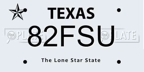 82FSU Texas License Plate