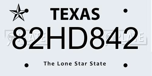 82HD842 Texas License Plate