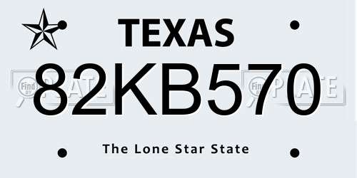 82KB570 Texas License Plate