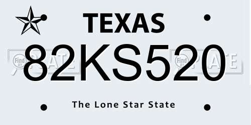 82KS520 Texas License Plate
