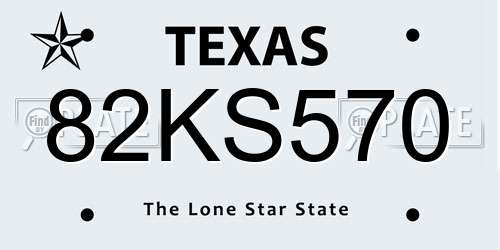 82KS570 Texas License Plate