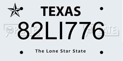 82LI776 Texas License Plate