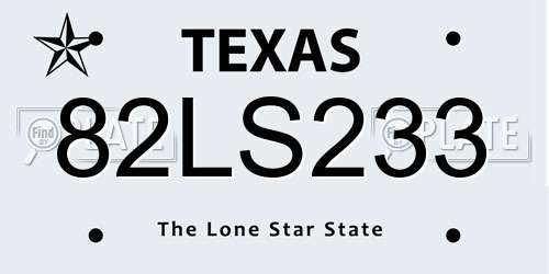82LS233 Texas License Plate