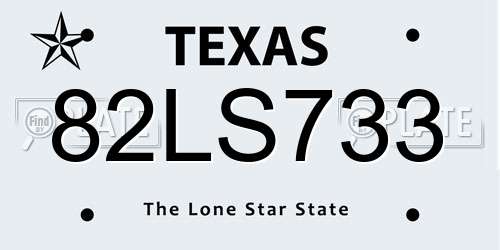 82LS733 Texas License Plate