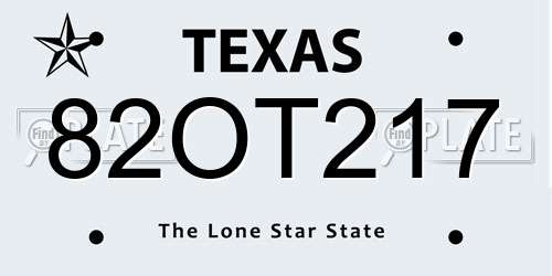 82OT217 Texas License Plate