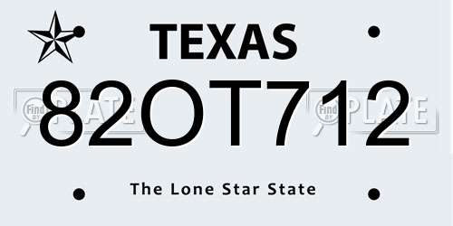 82OT712 Texas License Plate