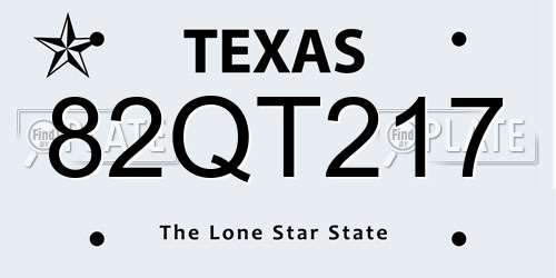 82QT217 Texas License Plate