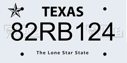 82RB124 Texas License Plate